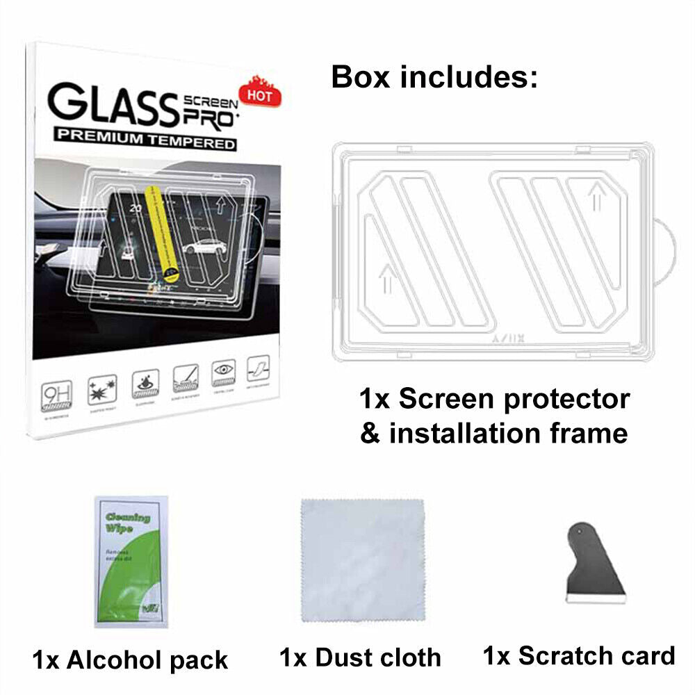 Matte/Clear Tesla Model Y 2024 Screen Protector Tray Tempered Glass Anti-glare