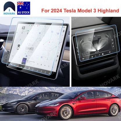 NEW Tesla Model 3 Highland 2024 MATTE/CLEAR Tempered Glass Screen Protector Pack