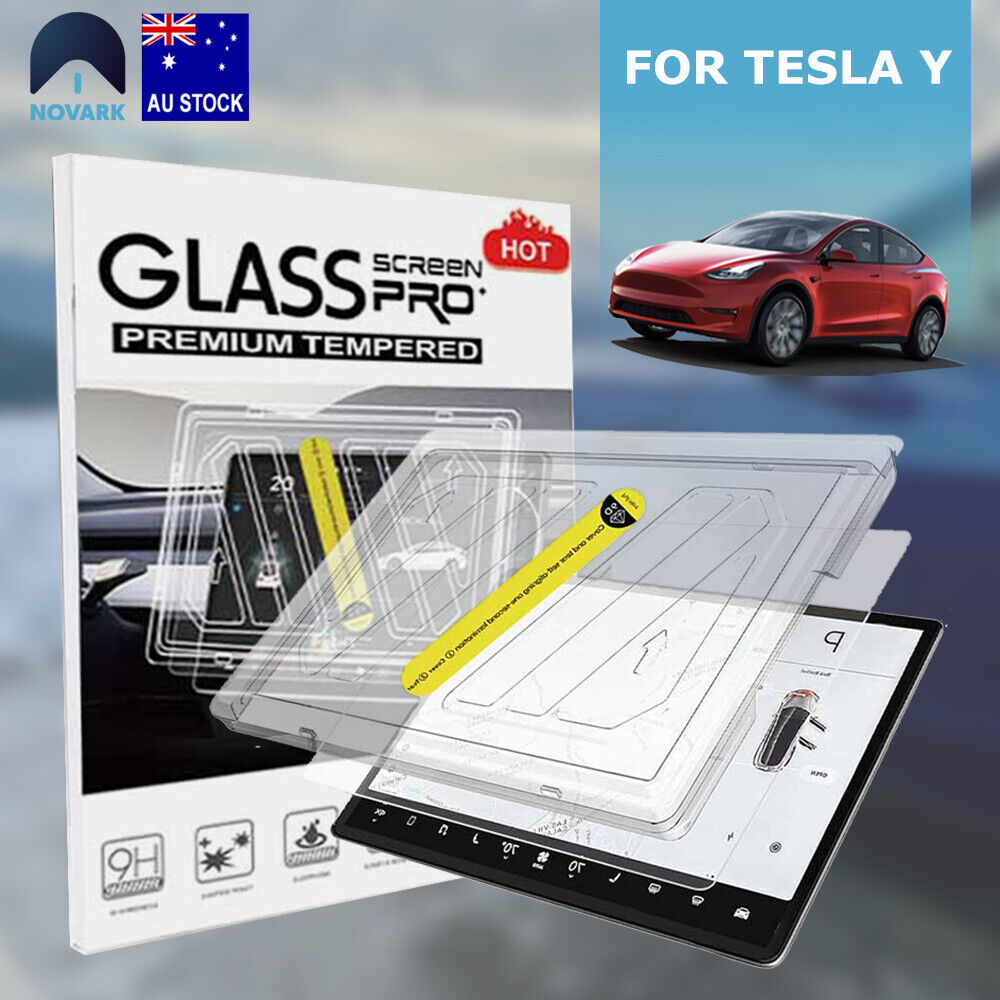 Matte/Clear Tesla Model Y 2024 Screen Protector Tray Tempered Glass Anti-glare