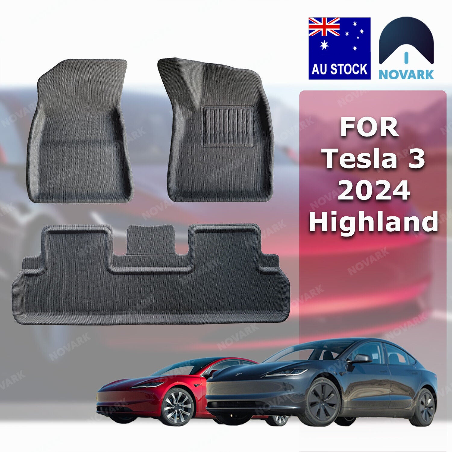 Tesla Model 3 2024 Highland XPE/Carpet Floor Mats Boot Liner Frunk Rear Seat