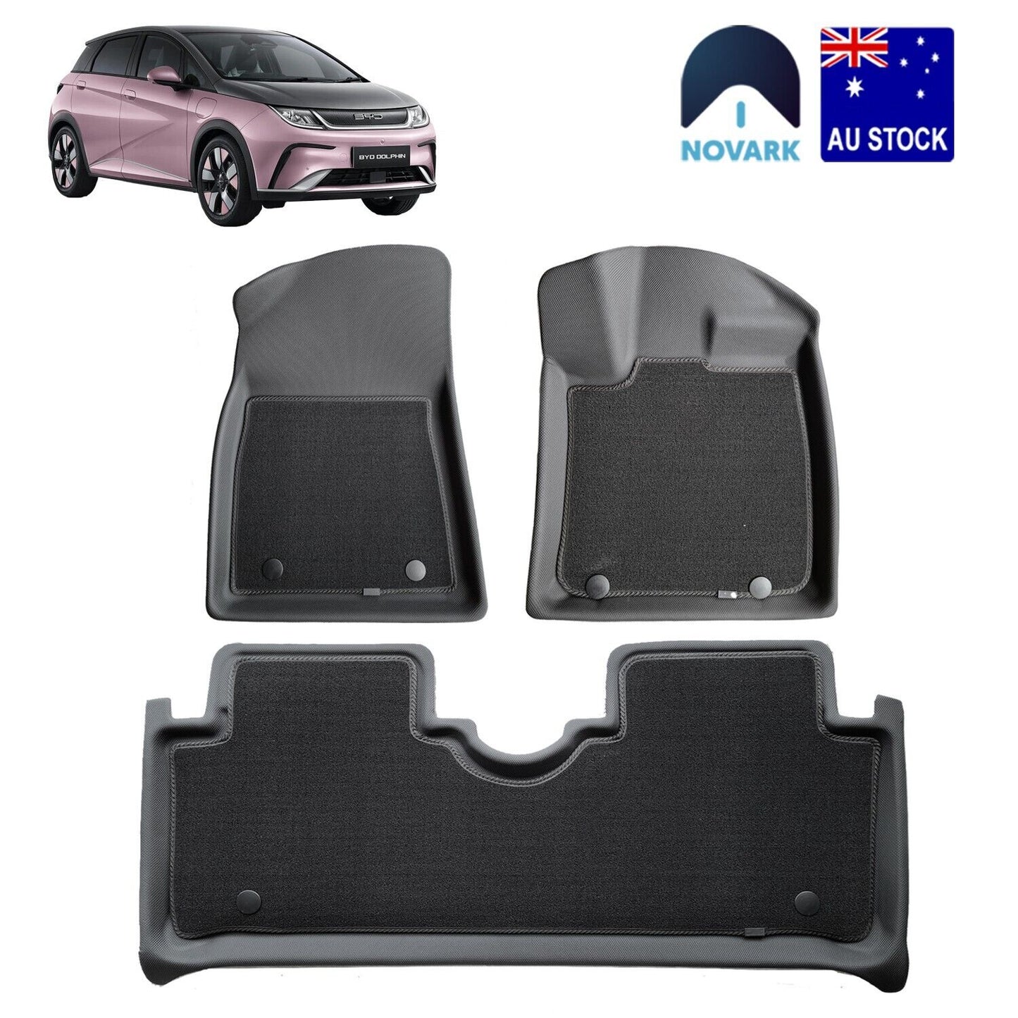 All-Weather Floor Car Cargo Trunk Kick Mats Boot Liner for BYD Dolphin 2023-2025