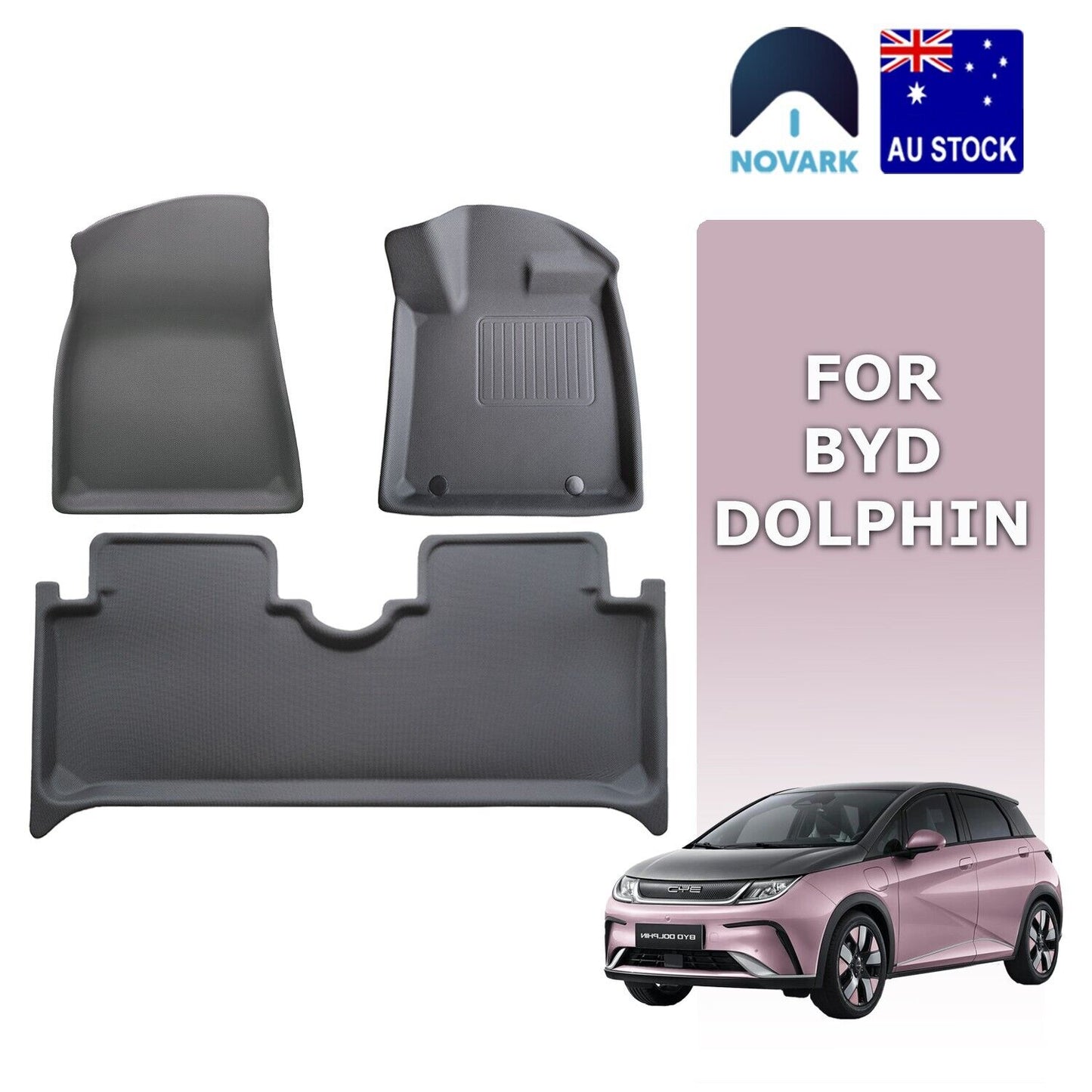 All-Weather Floor Car Cargo Trunk Kick Mats Boot Liner for BYD Dolphin 2023-2025