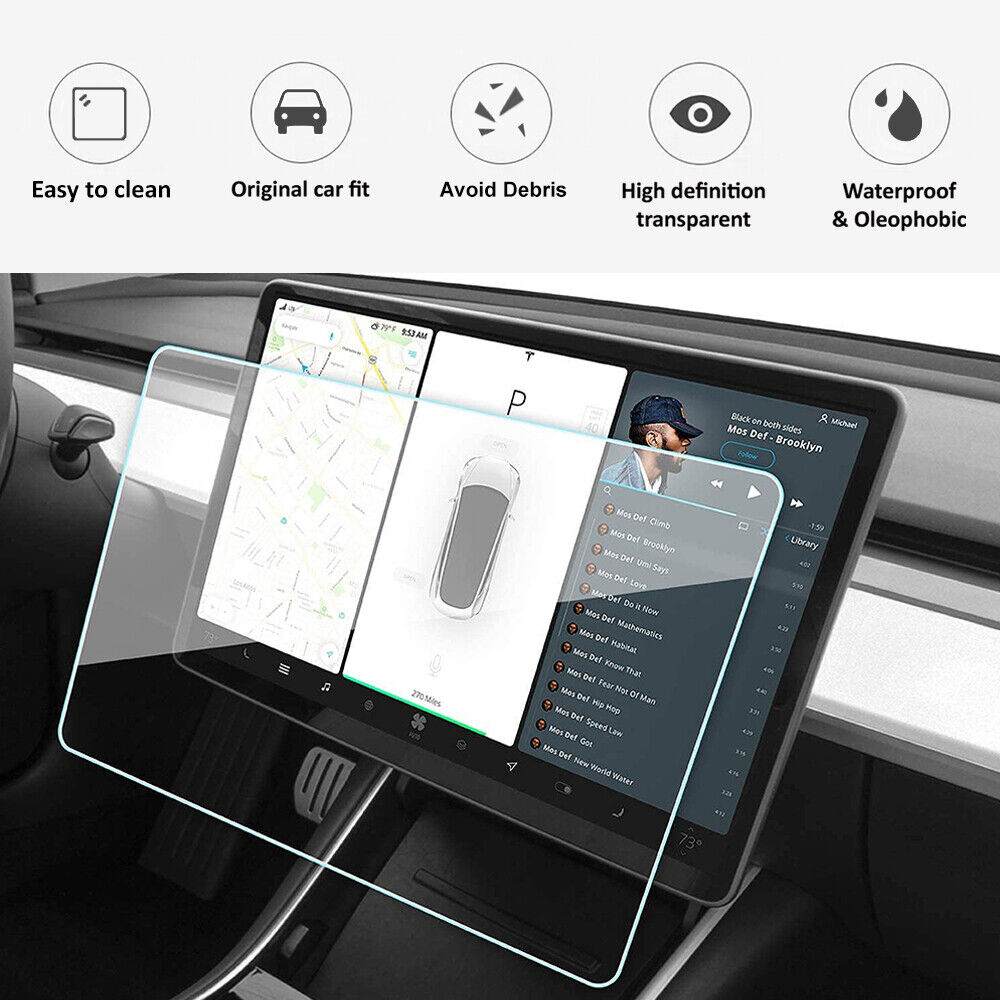 NEW Tesla Model 3 Highland 2024 MATTE/CLEAR Tempered Glass Screen Protector Pack